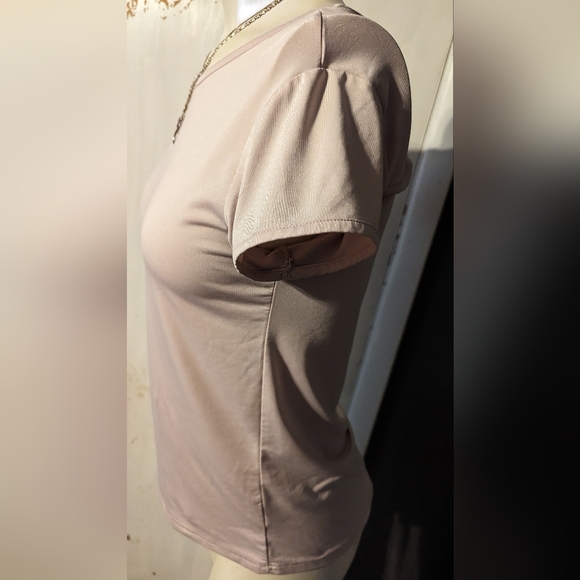 Jockey desert rose 90s Y2K perfect tee sporty top gym stretchy key hole medium - Picture 3 of 8